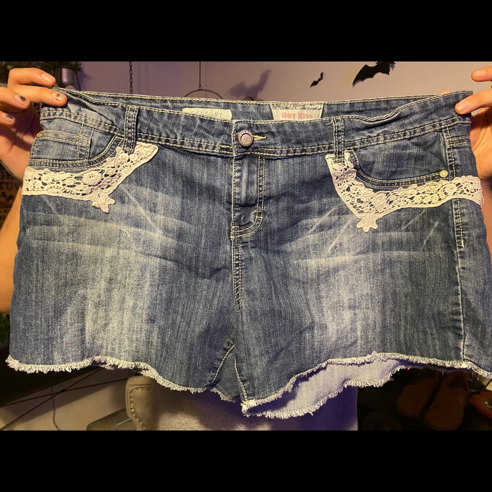 Plus size denim shorts
